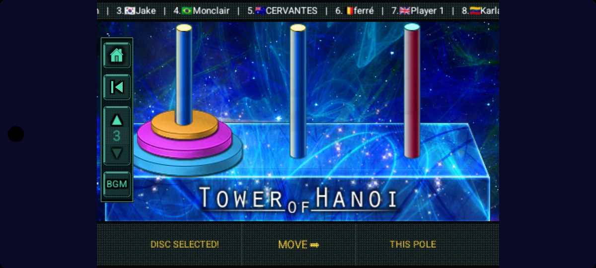 Solving the puzzle — moving the discs
